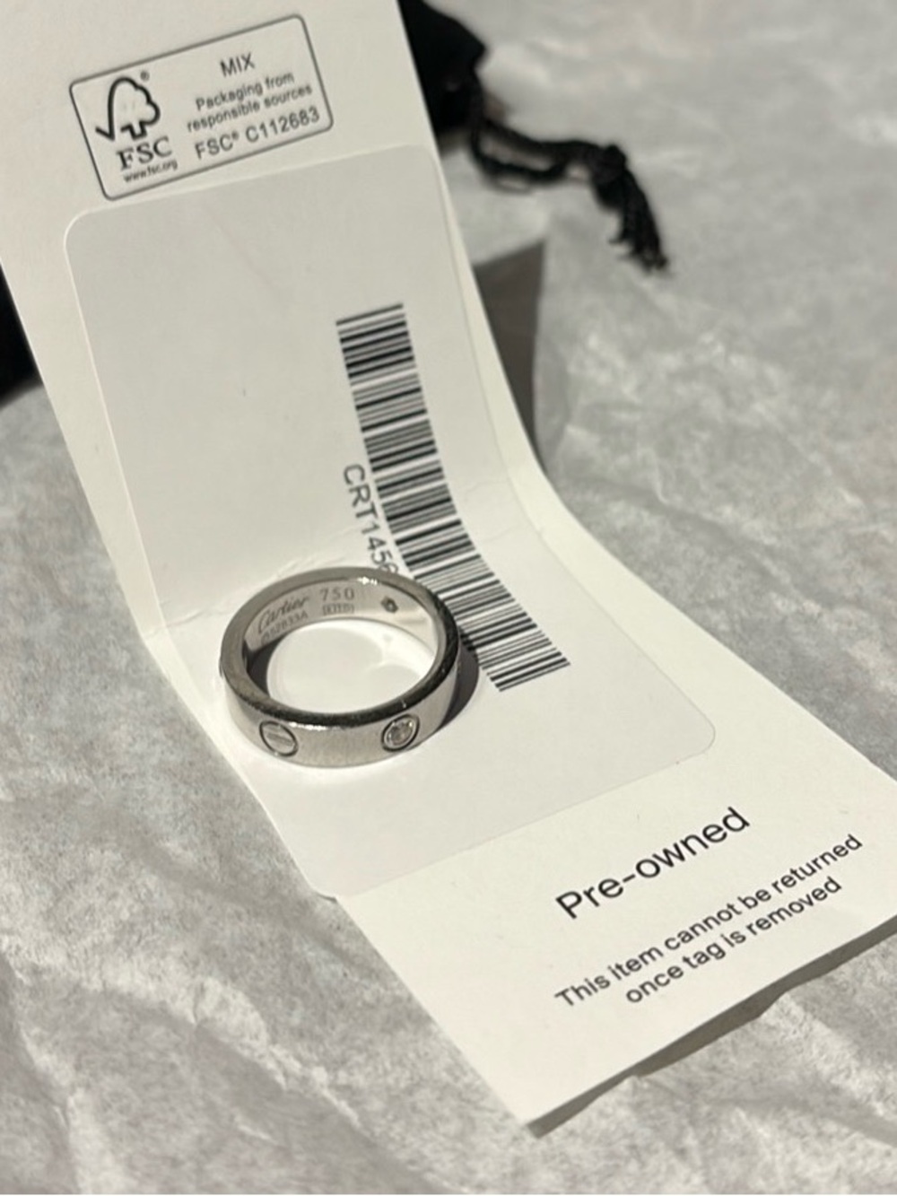 Cartier Love Ring - White Metal with Diamond Accent